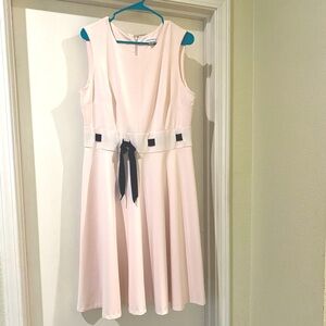 Calvin Klein Dress Size 14 Fit and Flair Knee Length Blush Pink Sleevele…